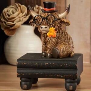 Highland Cow Wearing Top Hat